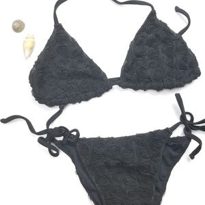 Beach Bunny Black Rose Bikini Set (#14)